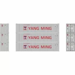 Athearn #27051 HO 40’ Low-Cube Container YMLU (3 Pack) Old