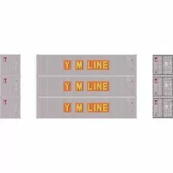Athearn #27052 HO 40’ Low-Cube Container YMLU (3 Pack) Old