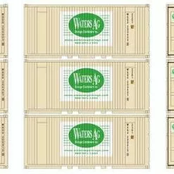 Athearn #27874 20' Corrugated Container W/PanelWater Ag (3pcs)