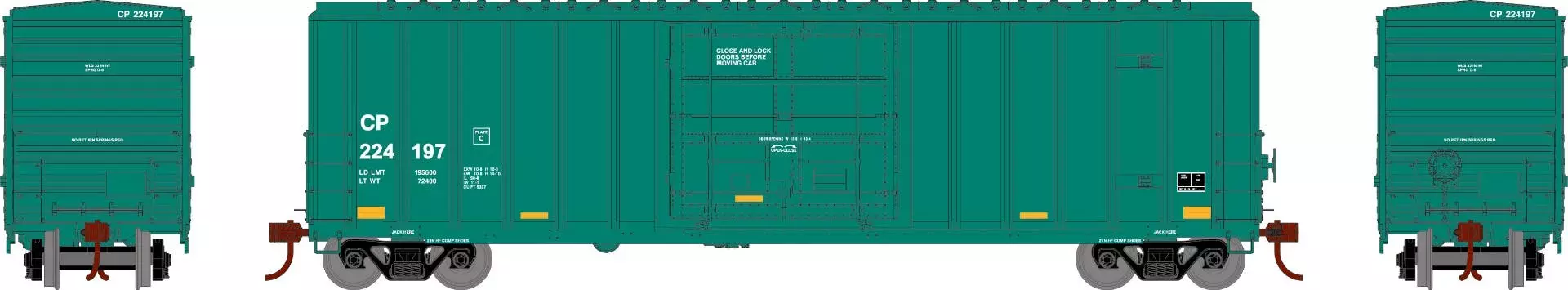 Athearn 18676 HO 50ft FMC 5327 Plug Door Box Car Canadian Pacific #224197