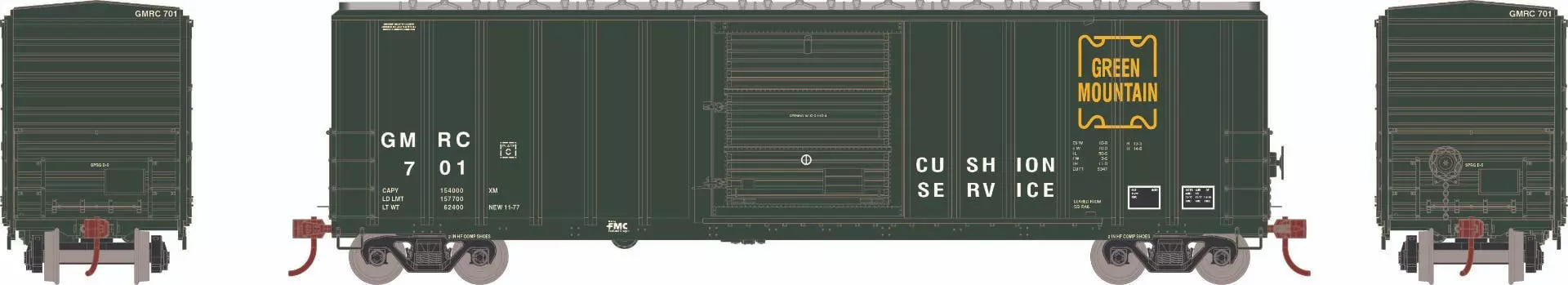 Athearn 25471 N 50ft FMC 5347 Boxcar Green Mountain Railroad #701