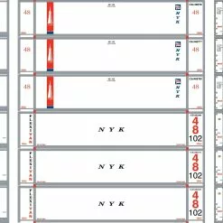 Athearn 28020 HO 48ft Container NYK #482761/482777/482780/482306/482310/482323 6 Pack