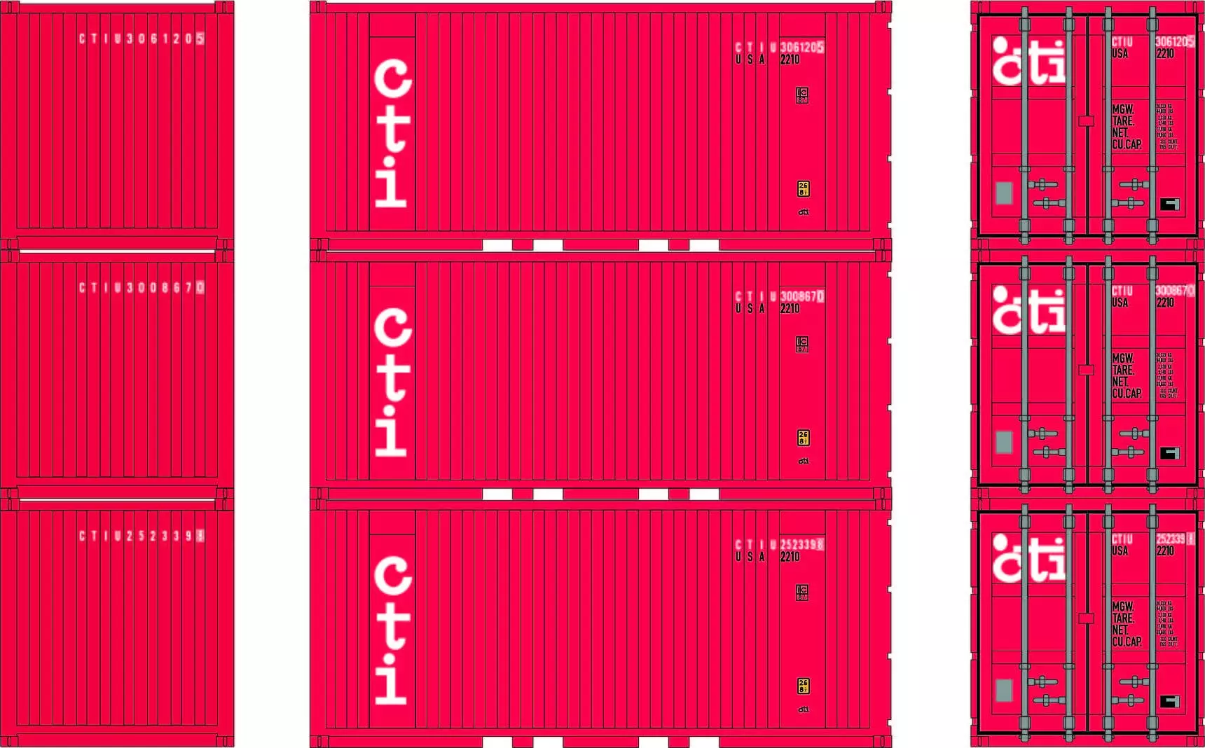 Athearn 28071 HO 20ft Corrugated Container With Panels Container Transport Int. #2523398 / 3008670 / 3061205