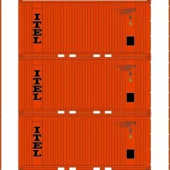 Athearn 28076 HO 20ft Corrugated Container With Panels ITEL #6064234 / 6785223 / 8283330
