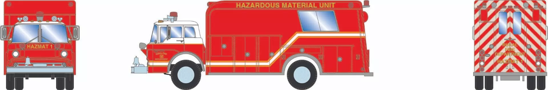 Athearn 29474 HO Ford C Rescue Truck Rural Fire District #1