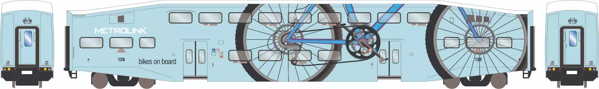 Athearn 28581 N Bombardier Passenger Car Metrolink #138