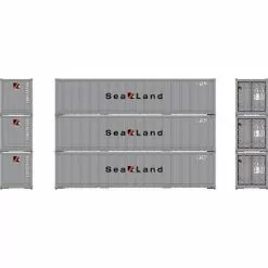 Athearn 63391 HO 40' Smooth Side Container - Sealand (3pcs)
