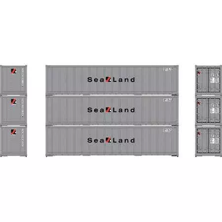 Athearn 63391 HO 40' Smooth Side Container - Sealand (3pcs)