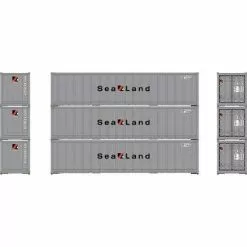 Athearn 63392 HO 40' Smooth Side Container - Sealand (3pcs)