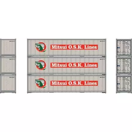 Athearn 63395 HO 40' Smooth Side Container - MOLU (3pcs)
