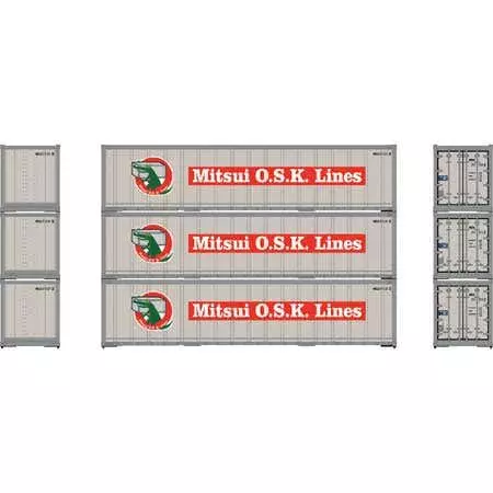 Athearn 63396 HO 40' Smooth Side Container - MOLU (3pcs)