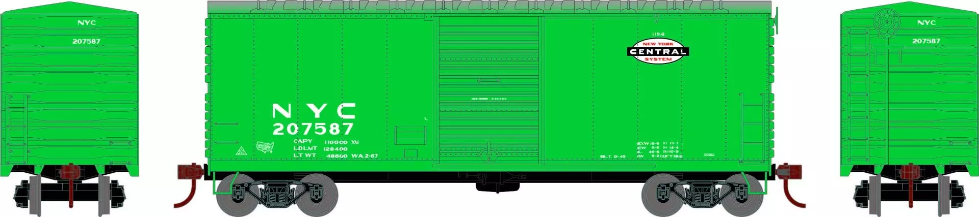 Athearn 69436 HO 40ft Modernized Boxcar New York Central #207587