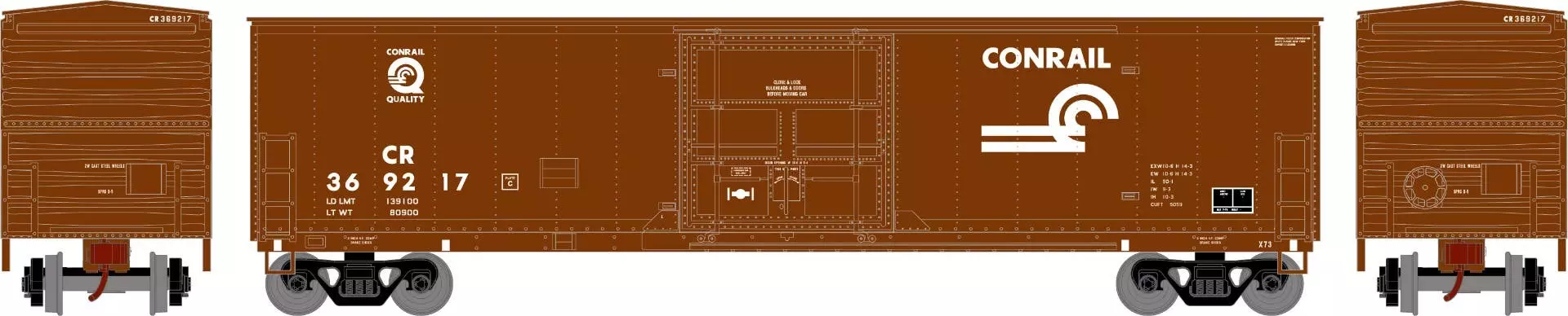 Athearn 70745 HO 50ft Superior Plug Door Box Car Conrail #369217