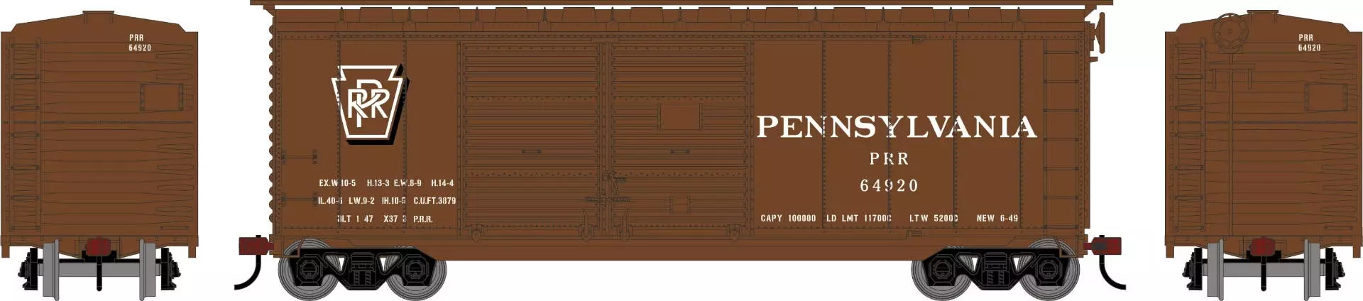 Athearn 72248 HO 40ft Express Box Car Pennsylvania #64920