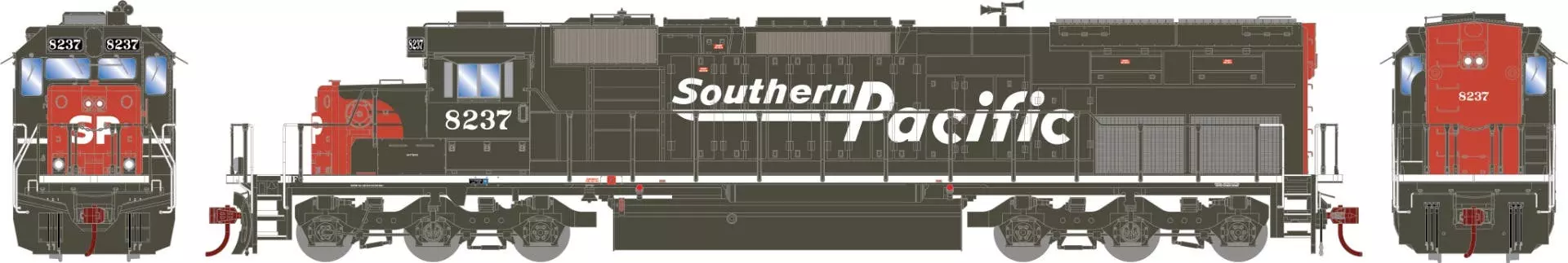 Athearn 73152 HO SP #8237 - SD40T-2 Diesel Locomotive W/DCC/Sound