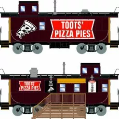 Athearn 74041 HO Concession Cupola Caboose 3-Piece Set Toots’ Pizza Pies
