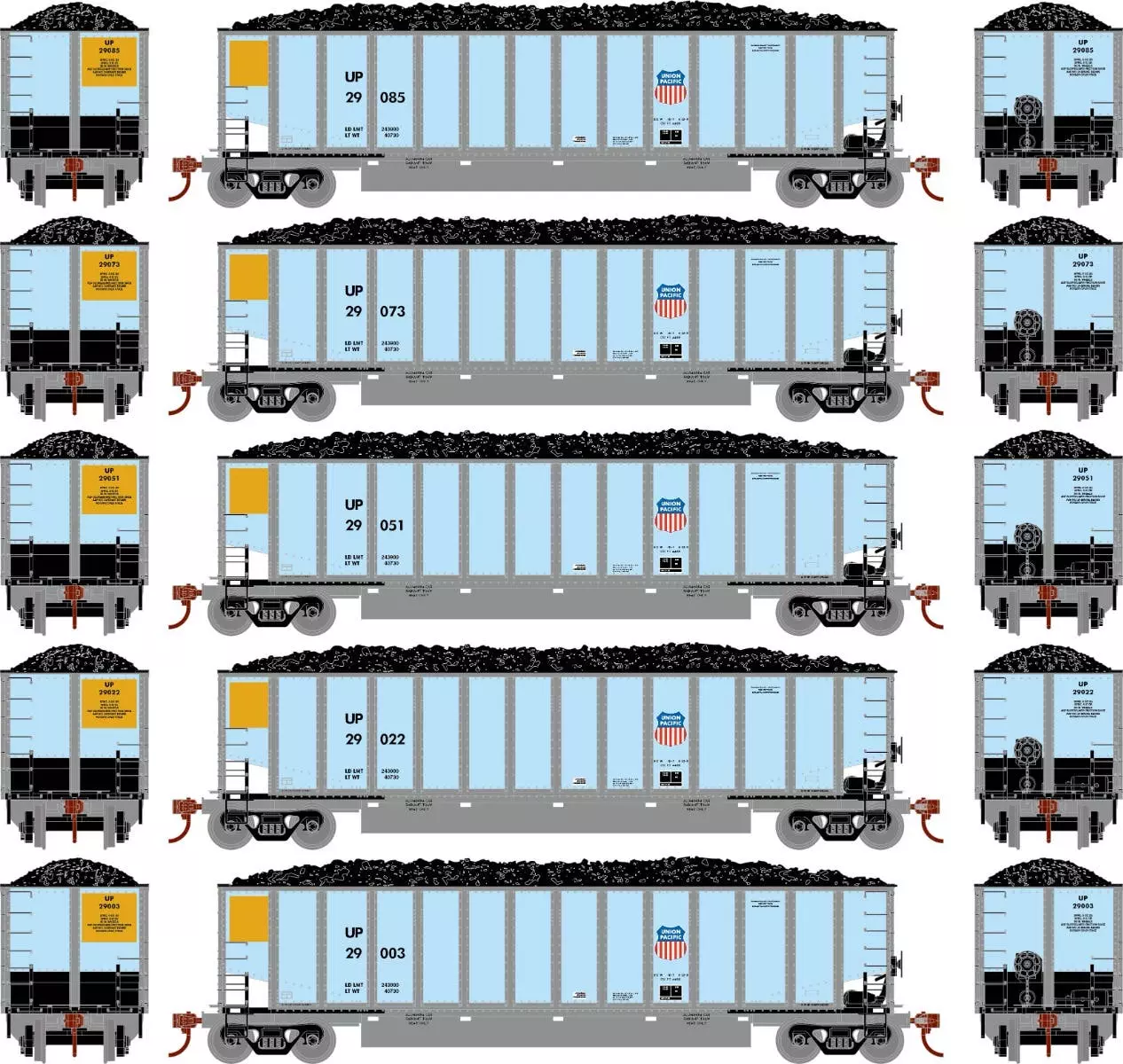 Athearn 25085 N BethGon Coalporter Union Pacific 5 Pack