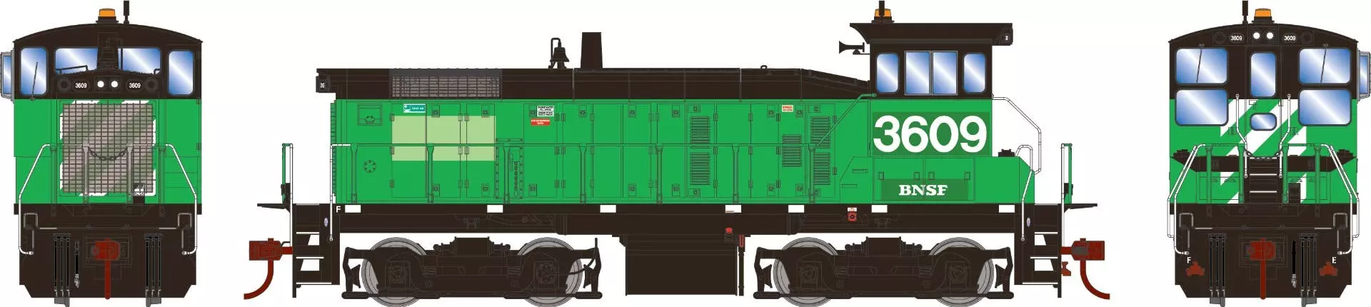 Athearn 86741 HO Primed For Grime EMD SW1000 Switcher Locomotive BNSF #3609 DCC Ready
