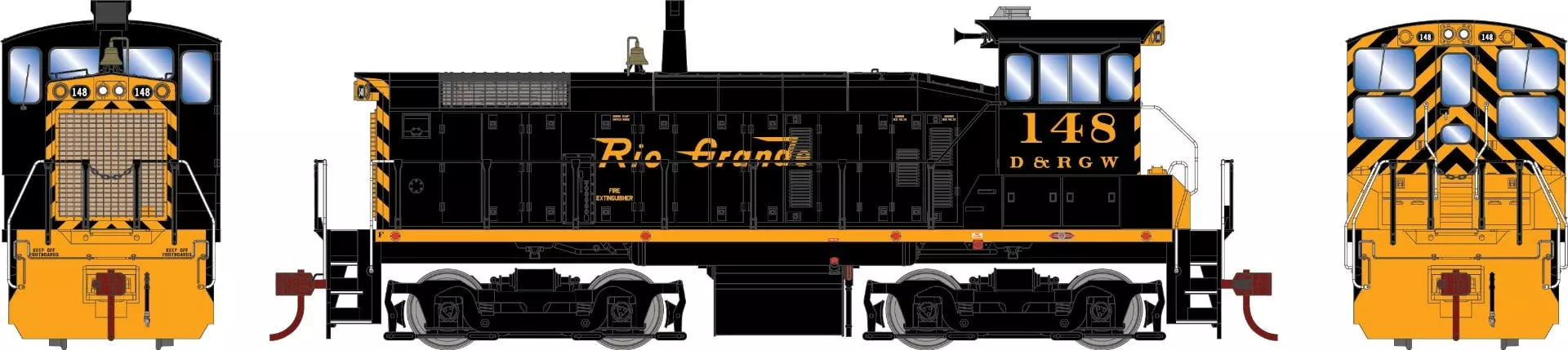 Athearn 86743 HO EMD SW1000 Switcher Locomotive Rio Grande #148 DCC Ready