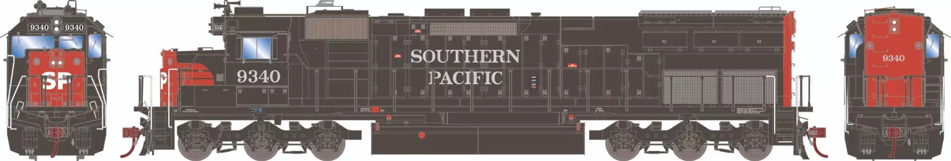 Athearn 86970 HO EMD SD45T-2 Southern Pacific #9340 With Sound