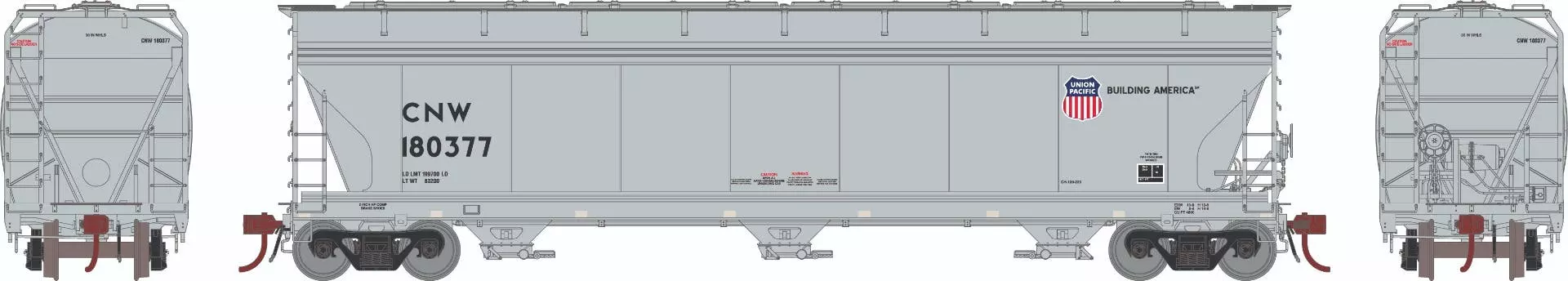 Athearn 12948 N ACF 4600 Covered Hopper Union Pacific #180377