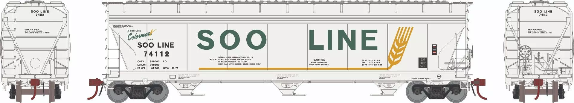 Athearn 12951 N ACF 4600 Covered Hopper Soo Line #74112