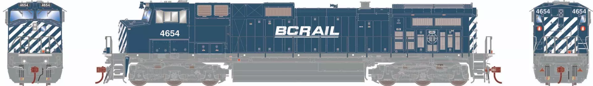 Athearn G31666 HO EMD Dash 9-44CW Diesel Locomotive With Sound BC Rail #4654