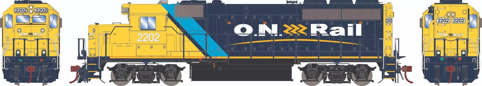 Athearn G64940 HO EMD GP40P-2 Ontario Northland #2202 With Sound
