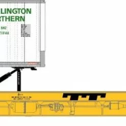 Athearn GN14370 N F89-F TOFC Flat Car With 45ft Fruehauf Z-Van Trailer Trailer Train - Yellow #154714 / BNZ #250166