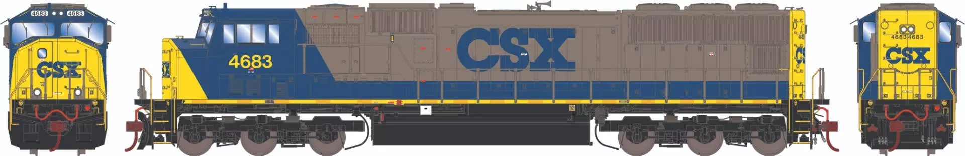Athearn G71215 HO EMD SD70-Series Diesel Locomotive CSX #4683 With Sound