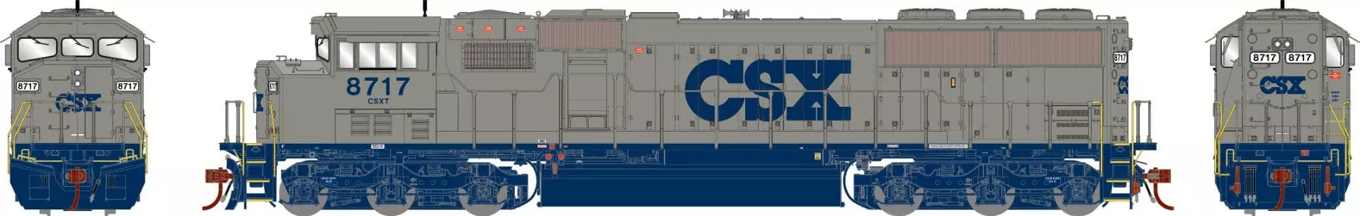 Athearn G75637 HO EMD SD60M “Tri-clops” Diesel Locomotive CSX #8717 With Sound