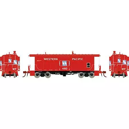 Athearn #G78599 HO Bay Window Caboose W/Lights,Western Pacific#482