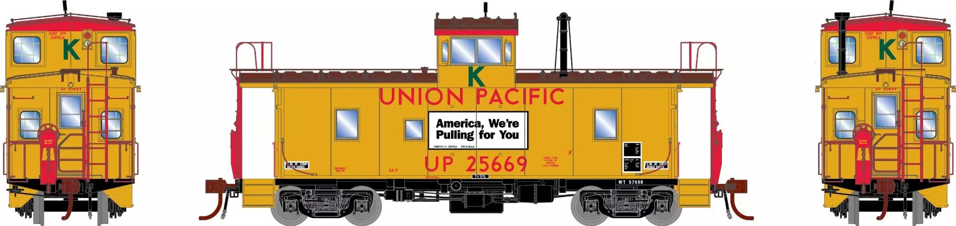 Athearn G79133 HO ICC Caboose Union Pacific* CA-9 - “Kaiser Coal Service Caboose” #25669 Equipped With DCC & Lights
