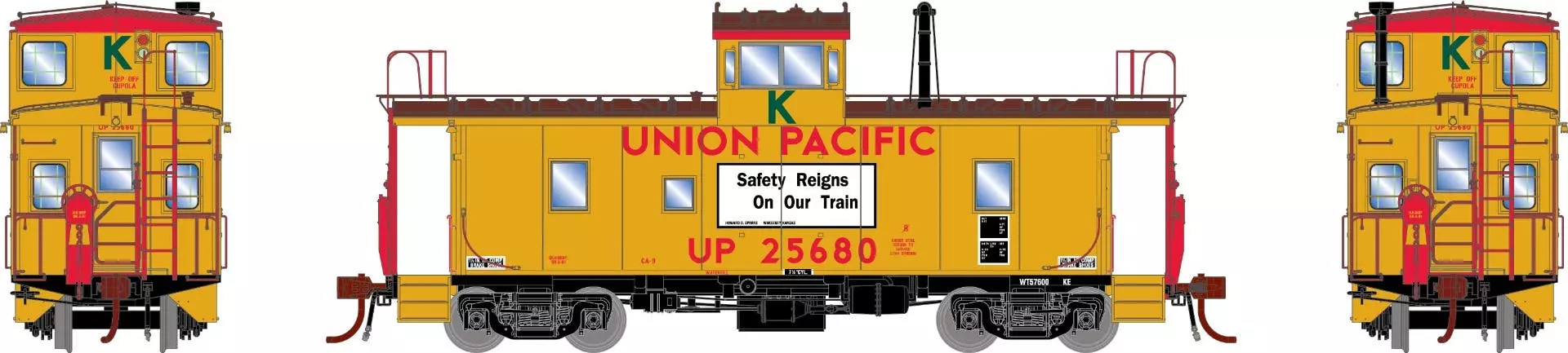 Athearn G79134 HO ICC Caboose Union Pacific* CA-9 - “Kaiser Coal Service Caboose” #25680 Equipped With DCC & Lights