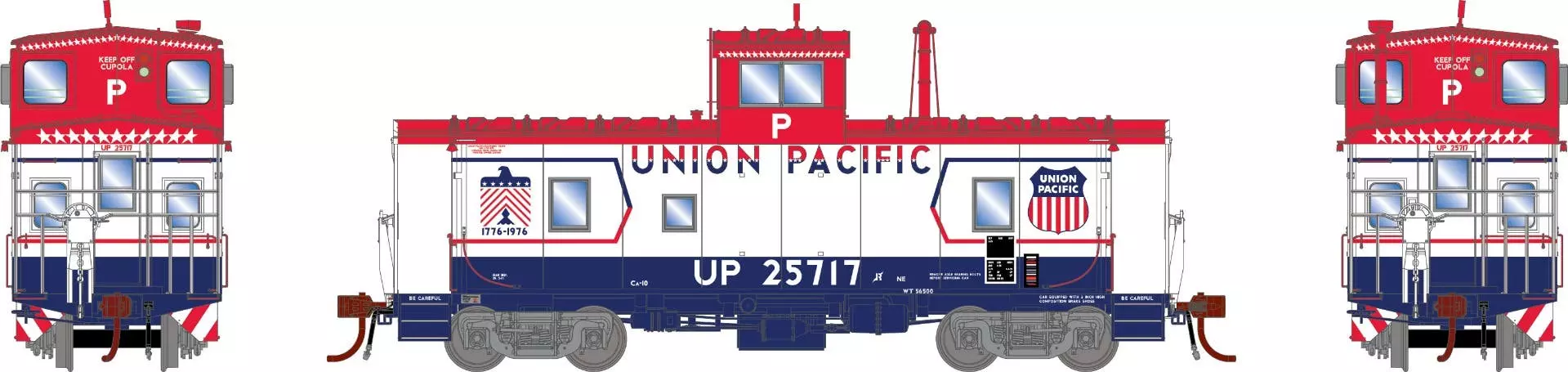 Athearn G79036 HO ICC Caboose Union Pacific* - CA-10 Bicentennial #25717 Equipped With DCC, Sound & Lights