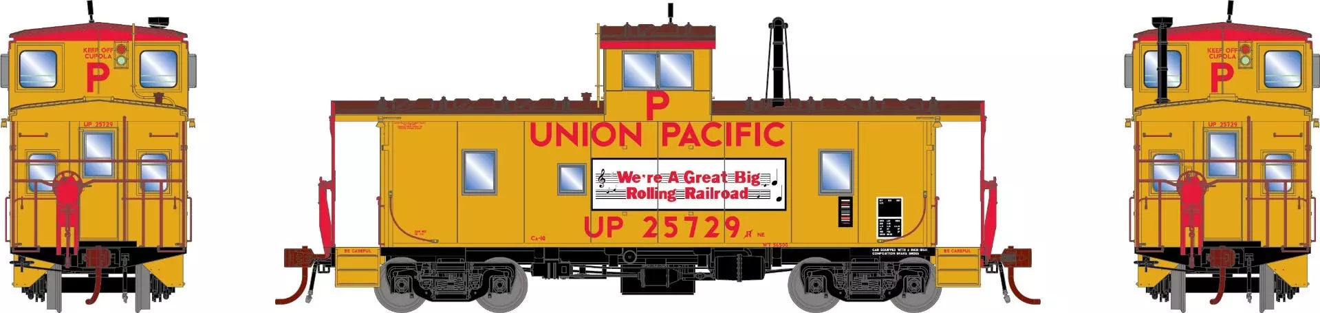 Athearn G79038 HO ICC Caboose Union Pacific* - CA-10 #25729 Equipped With DCC, Sound & Lights