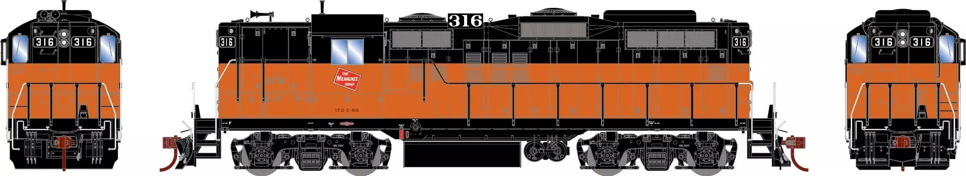 Athearn G82373 HO GP9, MILW #316 - Diesel Locomotive W/DCC/Sound
