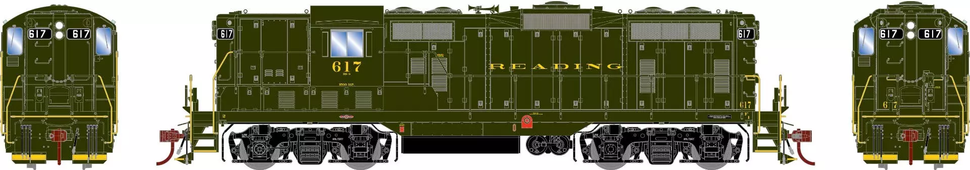 Athearn G82619 HO EMD GP7 Reading #617