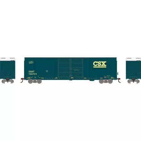Athearn #90572 FMC 60' DD/SS Hi-Cube Box CSX #166701 Primed For Grime