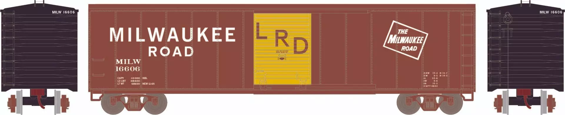 Athearn 15096 HO 50ft PS-1 Single Sliding Door Boxcar Milwaukee Road #16606